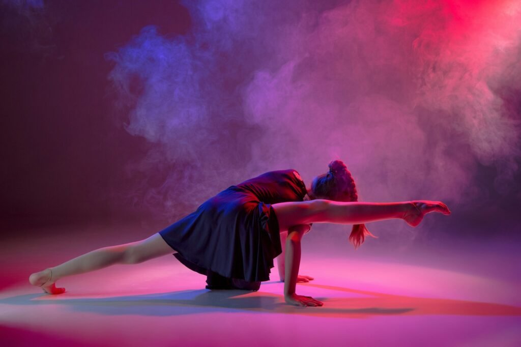 Acrobats and contortionists performing at an event in Dubai, UAE