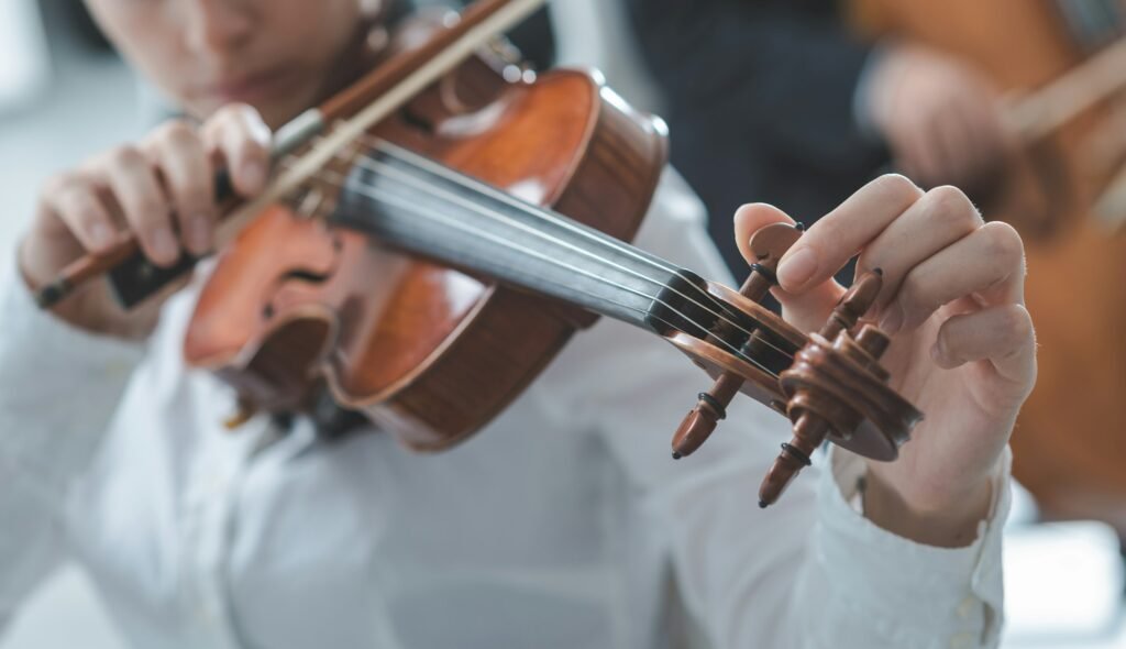 Violinist performing at an event in Dubai, UAE